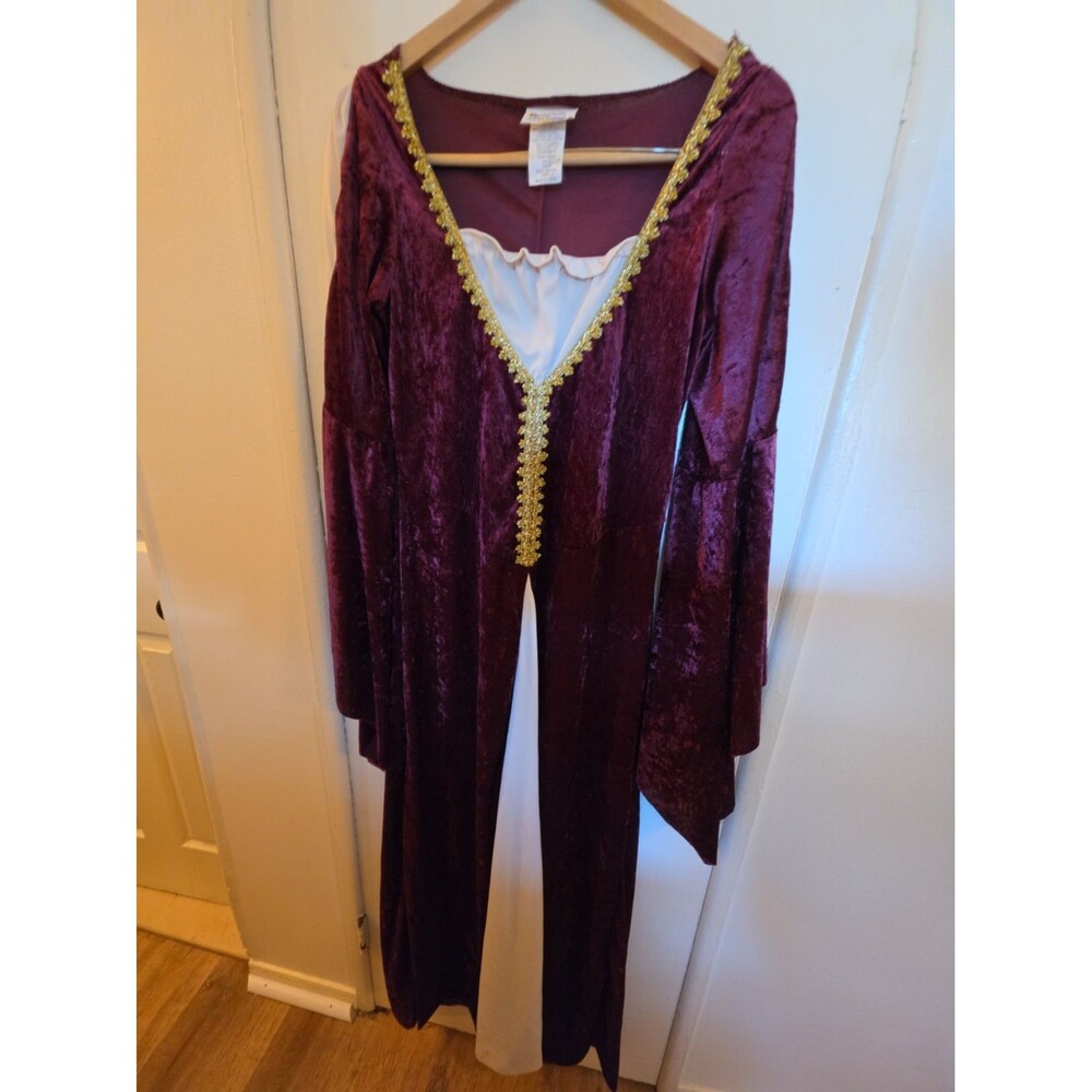 Women's Medieval Dress Renaissanc e Costume Size Large Wine Color Flared Sleeve